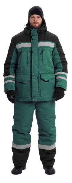 Костюм ЗИМНИК зимний с БР (т.зеленый/черный)