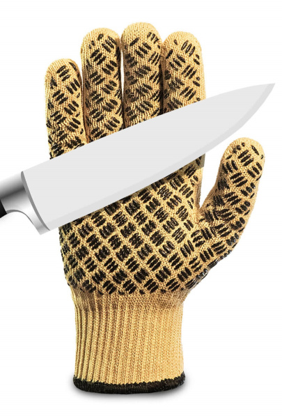 Перчатки ДЖОКЕР от порезов из высокопрочной пара-арамидной нити с силиконовым нанесением