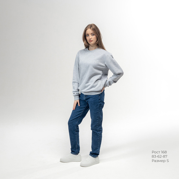 Толстовка REDFORT 355 петля-диагональ (серый меланж)