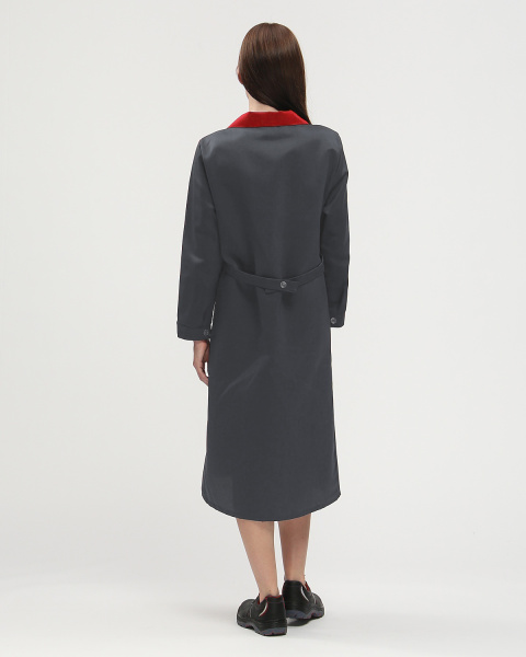 Халат ТЕХНОЛОГ женский (т.серый/красный)