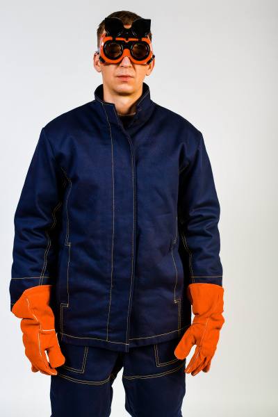 Костюм сварщика ВОЛАТ с БР утепленный 1 класс (синий)