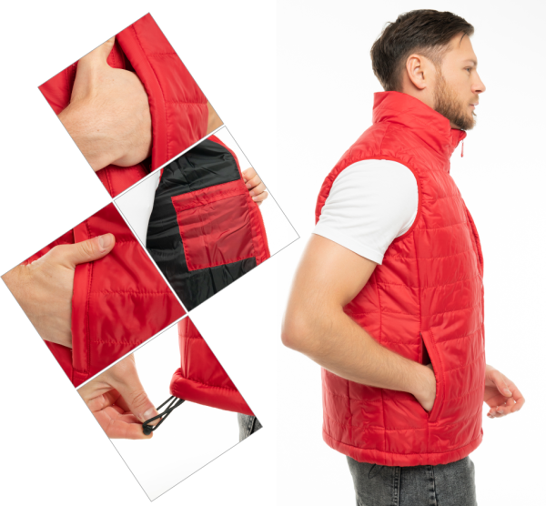 Жилет КАНАДА зимний (красный/черный)