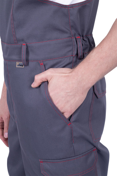 Полукомбинезон ХАЙ-ТЕК SAFETY (серый/красный)