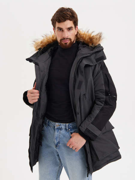 Куртка ПРЕМЬЕР зимняя (серый/черный)