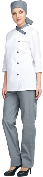 Костюм БИСТРО женский (белый/т.серый)