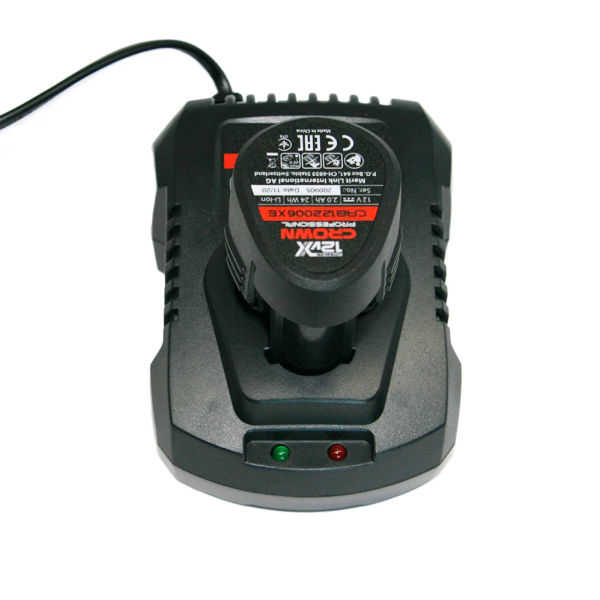 Аккумуляторный шуруповерт CROWN CT21072HX-2 BMC 12В Li-ion 2х2,0Ач 380/1250об/мин