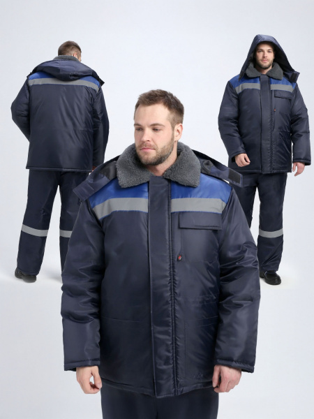 Куртка БРИГАДА NEW Оксфорд зимняя (т.синий/васильковый)