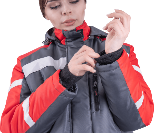 Костюм РОУД женский зимний с ПК (т.серый/красный)