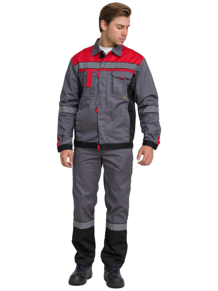 Костюм RONTA KS262 СОП с ПК (т.серый/красный/черный)