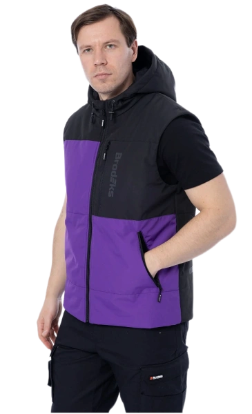 Жилет BRODEKS URBAN KW 133 зимний (фиолетовый/черный)