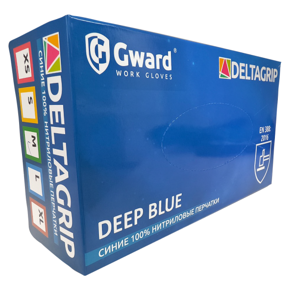 Перчатки DELTAGRIP Deep Blue нитриловые неопудренные (синий) ОТГРУЗКА КРАТНО 50 ПАР.