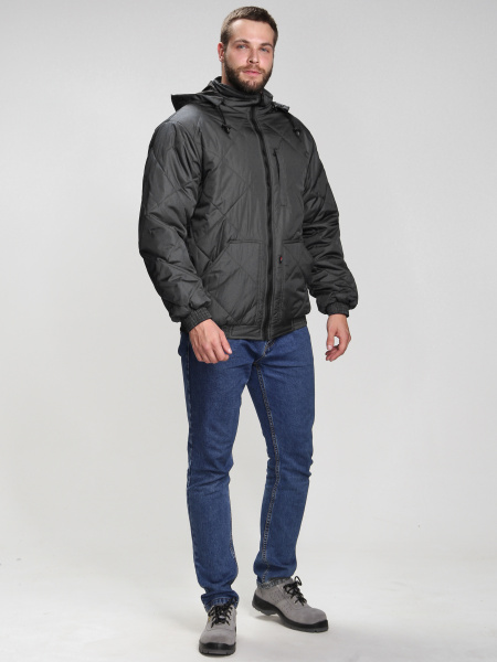 Куртка БОМБЕР-ЛЮКС демисезонная (т.серый)