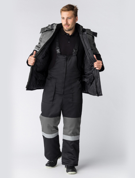 Костюм НОРДХАРД-2 зимний с ПК (черный/серый)