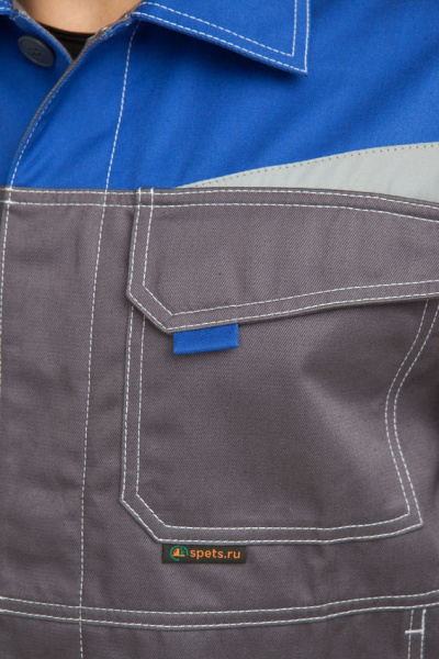 Костюм КАСКАД с БР (серый/васильковый)