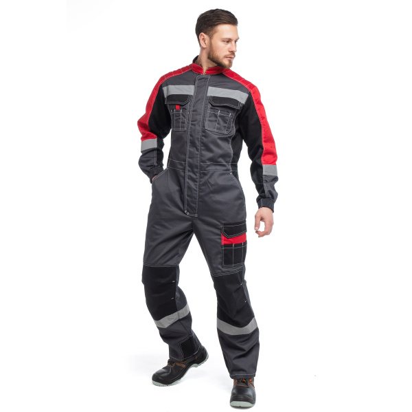 Комбинезон ФОРМУЛА с СОП (т.серый/красный/черный)