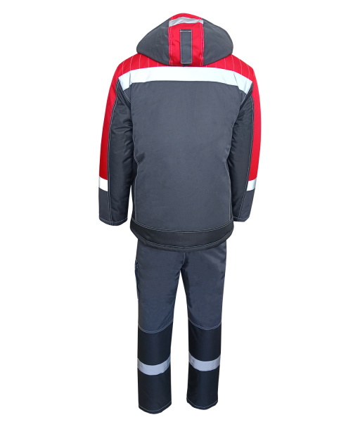 Костюм ЮКОН-МЕМБРАНА с ПК зимний (т.серый/черный/красный)
