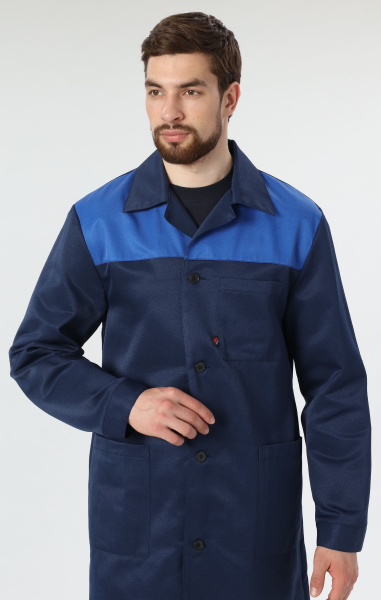 Халат ЛИГОР (т.синий/васильковый)