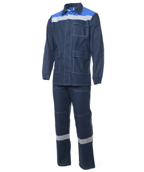 Костюм СПЕЦИАЛИСТ 100% ХБ СОП с БР (синий/васильковый)