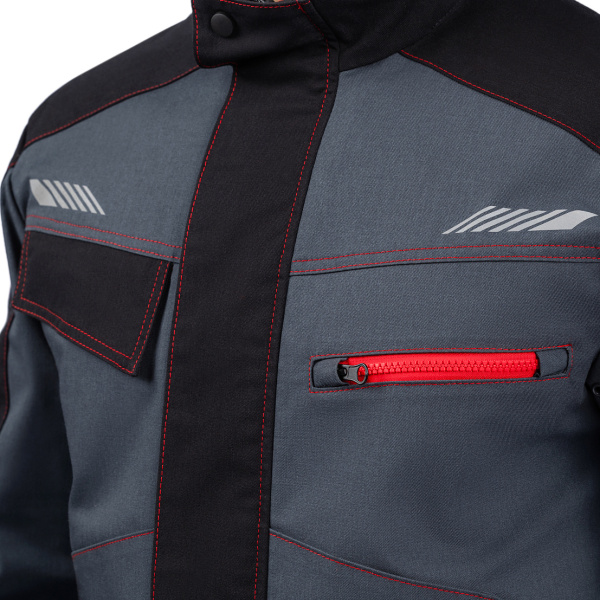 Куртка РЕЙН (т.серый/черный/красный)