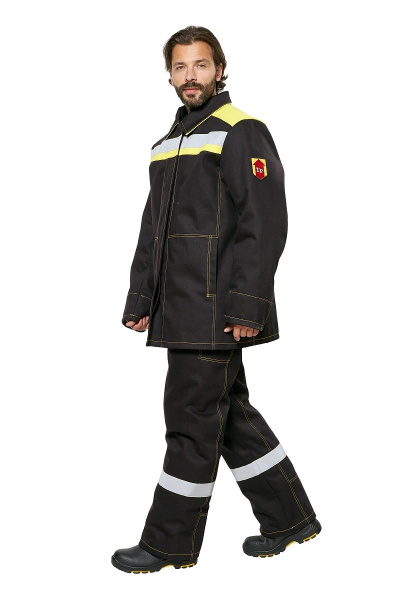 Костюм сварщика ФАЙМЕР 2 зимний с БР (черный/желтый)
