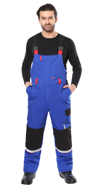 Костюм СИРИУС-СТАН зимний с ПК (васильковый/черный/красный)