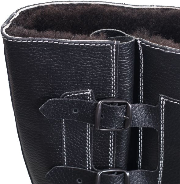 Сапоги TURBO ПУ/нитрил высокие с КП и КС нат.мех (черный)