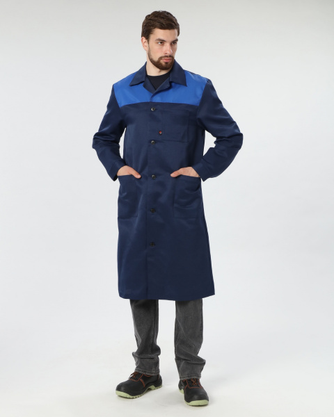 Халат ЛИГОР (т.синий/васильковый)