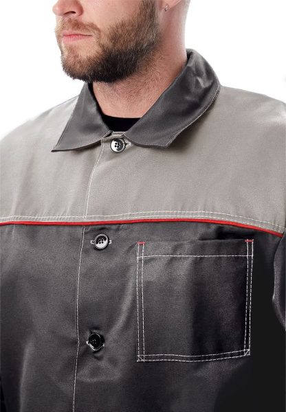 Костюм ДАМАСК с БР (т.серый/св.серый/красный)