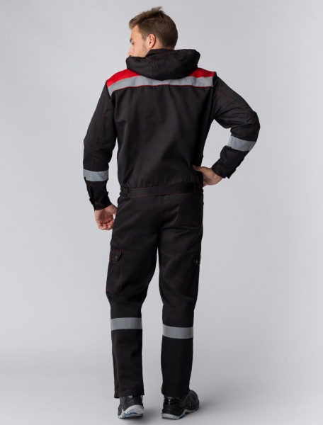 Костюм НЕЙЧ-2 СОП с капюшоном с ПК (черный/красный)