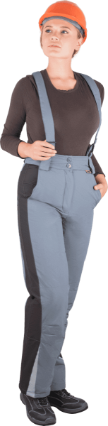 Брюки ХАЙ-ТЕК женские зимние (серый/черный)