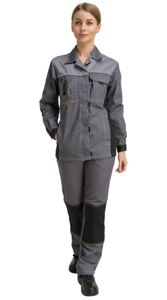 Костюм RONTA KS215 женский с ПК (т.серый/серый/черный)