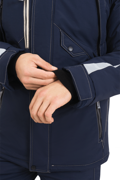 Куртка ХАЙ-ТЕК зимняя (синий/бежевый)