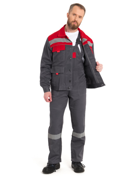 Костюм НОВА с СОП с ПК (т.серый/красный)