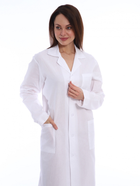 Халат медицинский женский Бязь ГОСТ (белый)