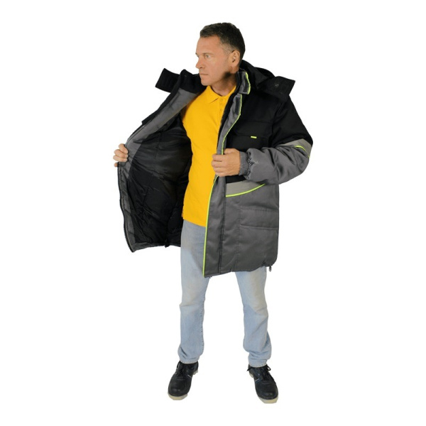 Куртка СЕВЕРНАЯ ШИРОТА зимняя (серый/черный)