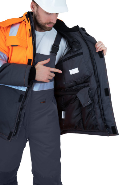 Костюм РЕФЛЕКТ-2 зимний I-III клим.пояс с ПК (оранжевый/серый)