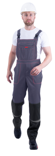 Костюм КМ-10 ЛЮКС летний с ПК (серый/красный)