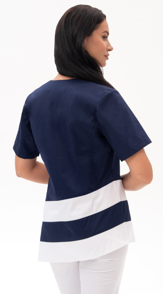 Блуза ЛИНА женская (синий/белый)