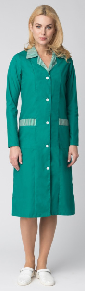 Халат НАДЕЖДА женский (зеленый/полоска)
