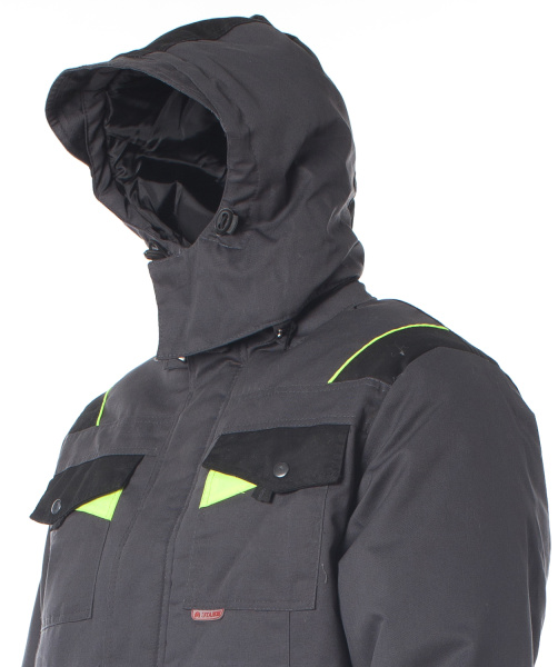 Костюм КОРВЕТ зимний с БР (т.серый/черный/лимон)