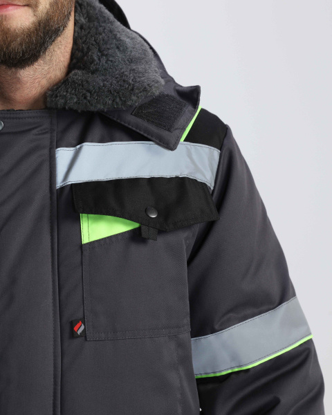 Костюм ХОВАРД зимний с ПК (т.серый/черный/лимонный)