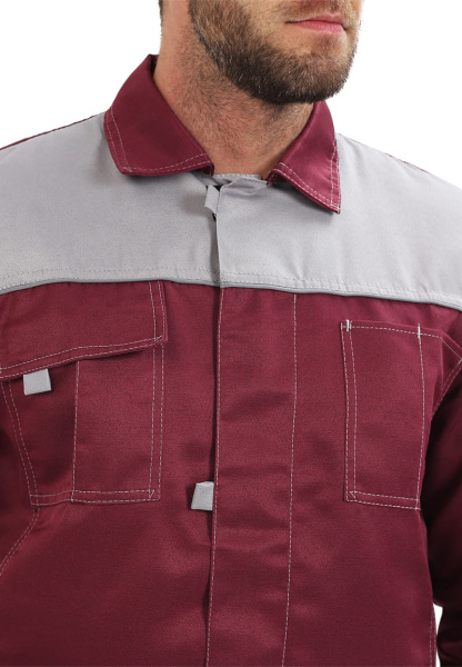 Костюм ФАВОРИТ с ПК (бордовый/св.серый)