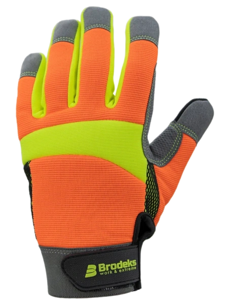 Перчатки из искусственной кожи Brodeks Defender G-61 (серый/оранжевый)