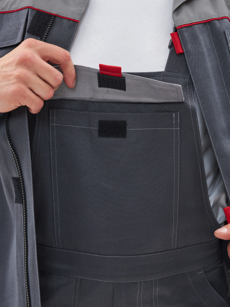 Костюм ФАВОРИТ-2 IMP усиленный с ПК (т.серый/серый/красный)