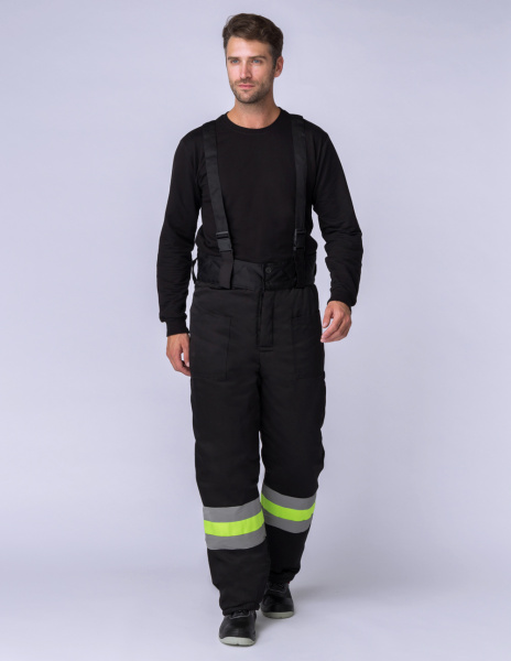 Костюм ДОРОЖНИК зимний с БР (лимонный/черный)