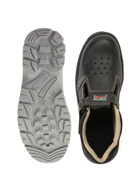 Полуботинки РЕДГРЕЙ ПУ/ТПУ натуральная кожа с МП и АС (черный)