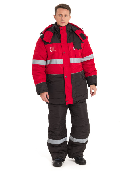 Костюм НОРДМЕН зимний с СОП с ПК (красный/чёрный)