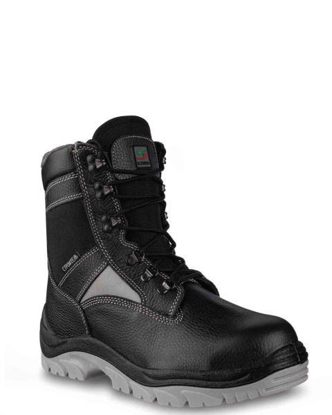 Ботинки СТРОИТЕЛЬ ПУ/ТПУ иск. мех с МП (черный)