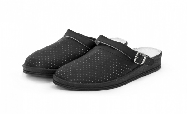 Сабо нат.кожа ПВХ (черный)