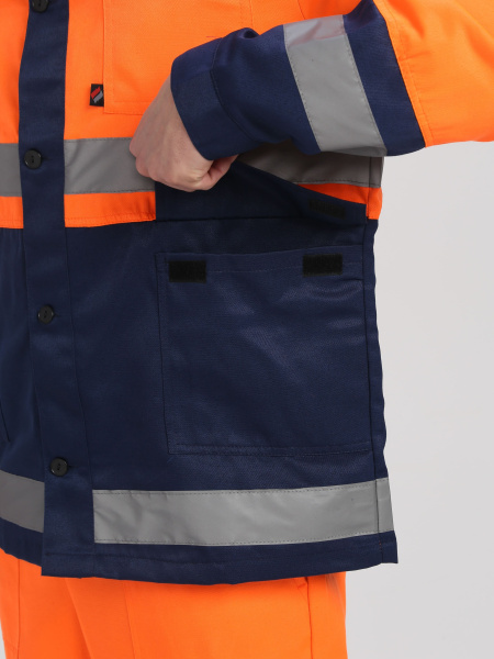 Костюм ДОРОЖНИК комбинированный с ПК (оранжевый/т.синий)